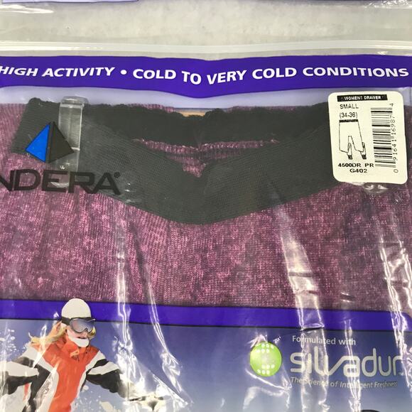 Indera Thermal Leggings Pant Small Ribbed Knit Silvadur Base Layers Wicking Soft - Picture 5 of 9